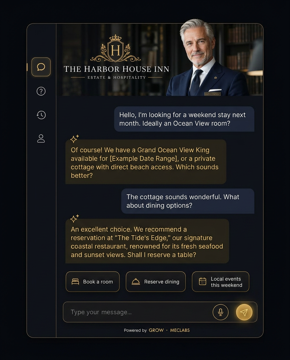 The Guided Guest Experience — an AI agent orchestrating guest interactions on a hotel website